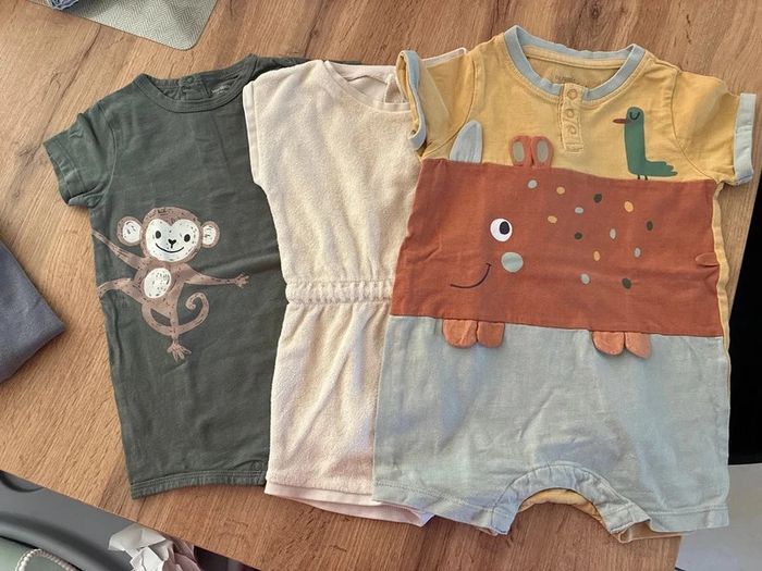 Lot de 3 barboteuses 12 mois