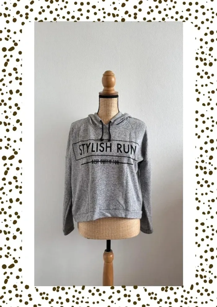 Sweat à capuche gris Gémo