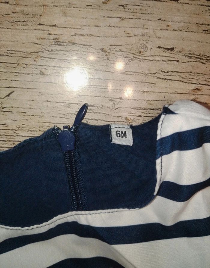 Jolie robe boule marinière en toile été fille 6 mois - photo numéro 3