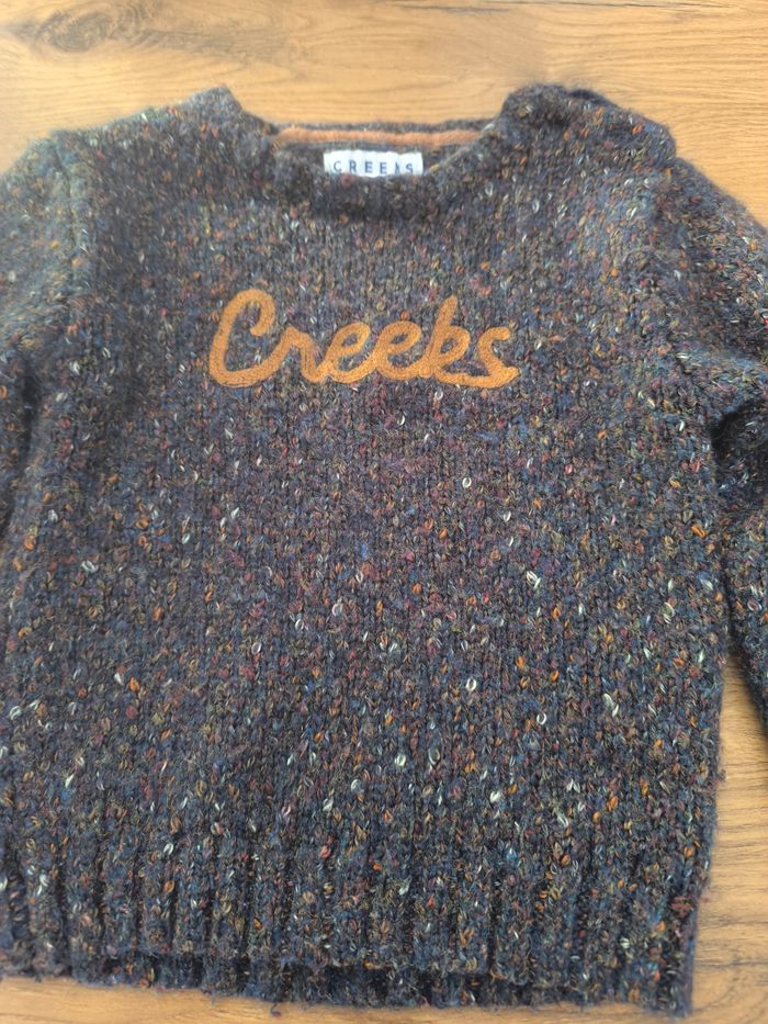 Pull en laine creeks marron et multicolore 3 ans - photo numéro 3
