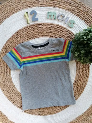 Tee-shirt manches courtes gris - Name it - Taille 80