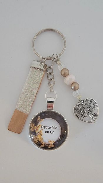 Cadeau petite fille, porte clé message bijoux de sac " petite fille en or"