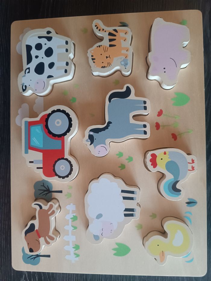 Puzzle Chunky Farm Verbaudet – dès 12 mois – Très bon état - photo numéro 2