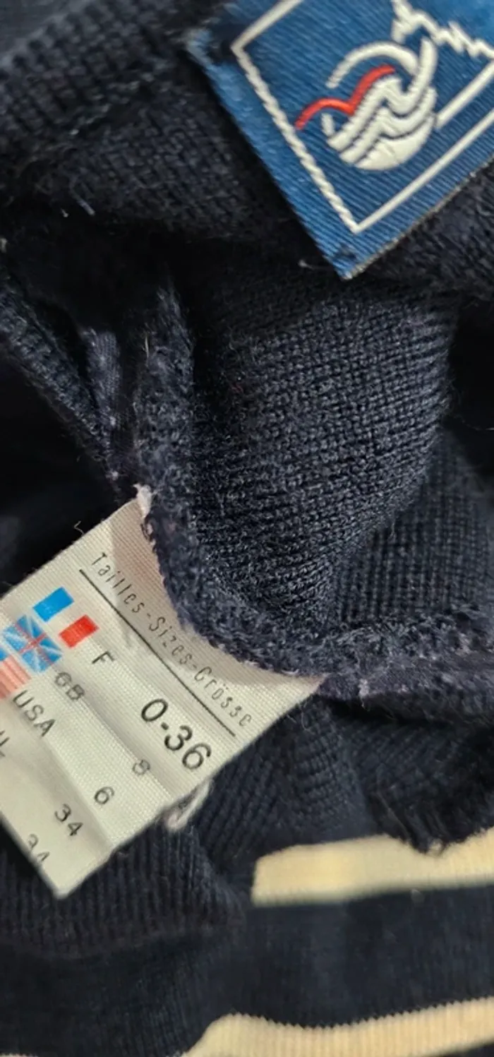 Pull Marinière Laine Woolmark Saint James Taille 36 - photo numéro 7