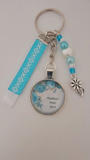 Cadeau amie,porte clé message bijoux de sac " meilleure amie en or"