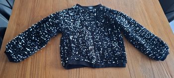 ✨ Veste / bomber à sequins noirs – enfant ✨
