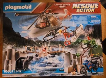 NEUF Playmobil Unité secouristes hélicoptère 70663 moto ours forêt jungle animaux