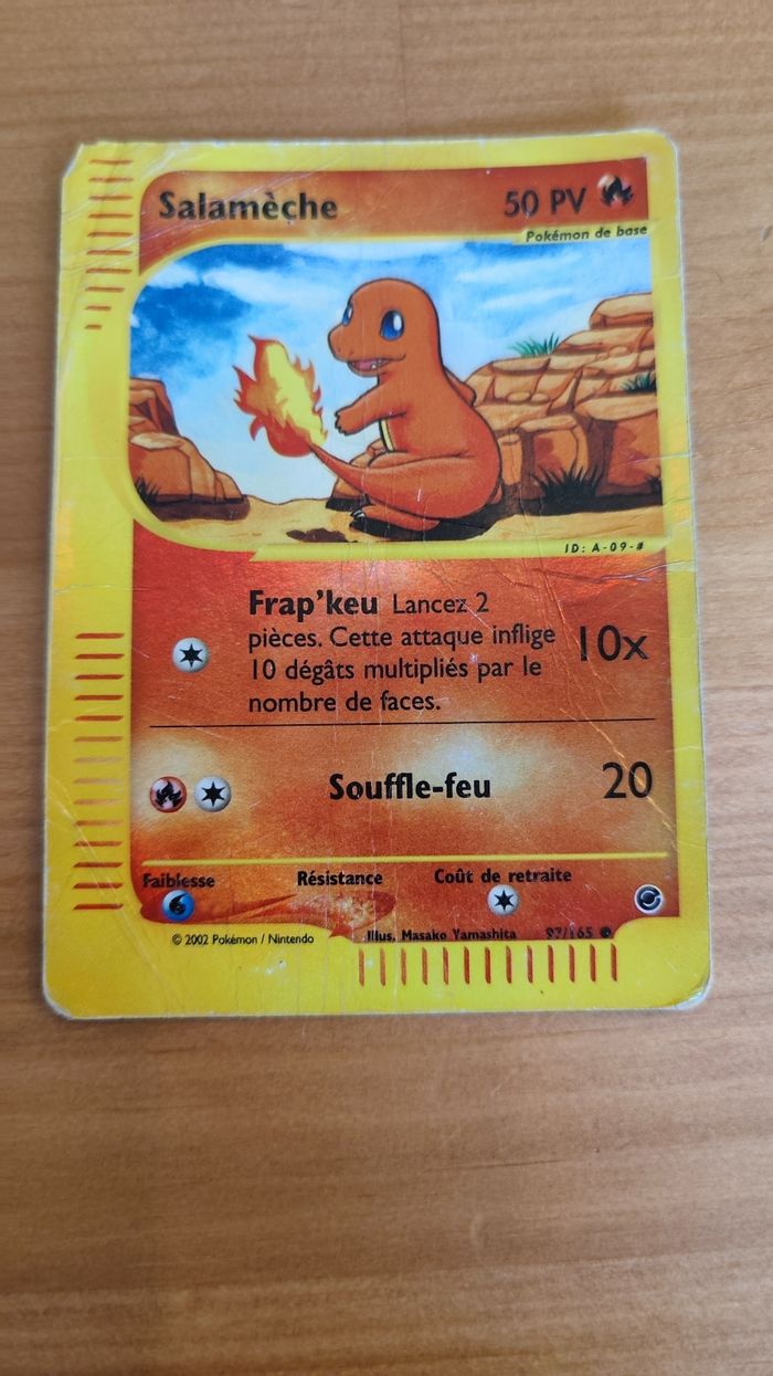 Reverse Salamèche 92/165 Serie Expédition carte pokémon bloc Wizards - photo numéro 1