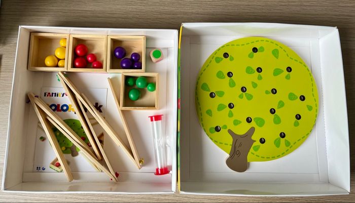 Colorpick oxybul family bul jeu en bois motricité fine, billes pinces dès 3ans - photo numéro 3
