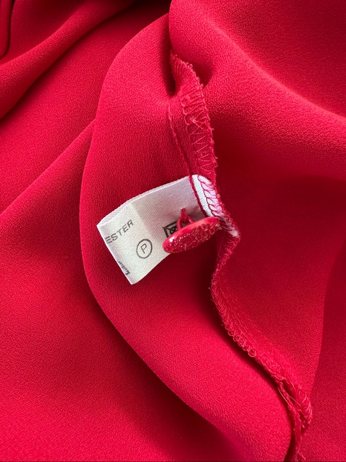 Chemisier brodé rouge framboise et doré Vintage T50 5XL - photo numéro 9