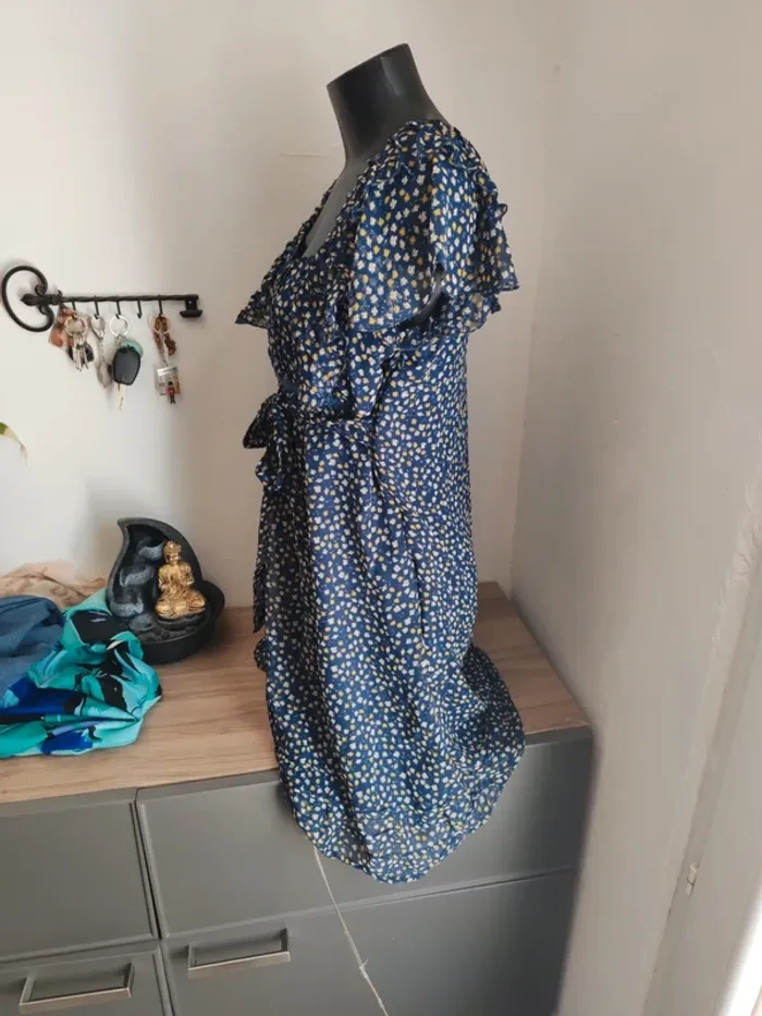 Robe in extenso taille 42 marine et jaune - photo numéro 2