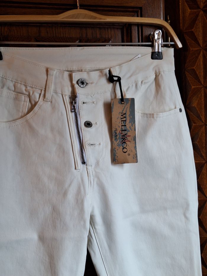 Jeans huile blanc casse Mino du sud taille M neuf - photo numéro 5