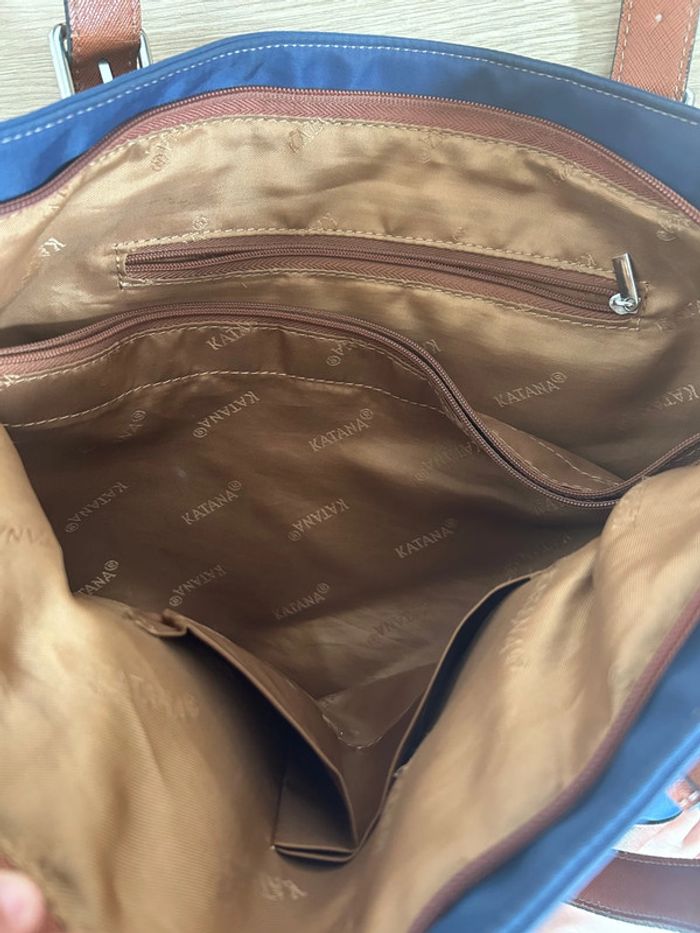 Sac à main cabas Katana bleu marine – idéal cours / bureau - photo numéro 6