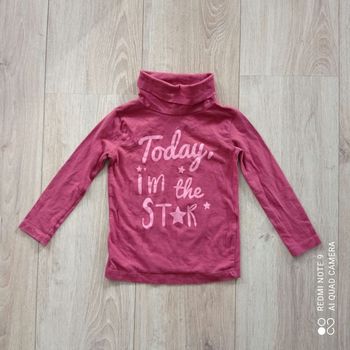 Col roulé rose foncé 3ans