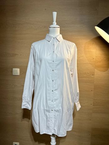Chemise longue blanche stradivarius S oversize