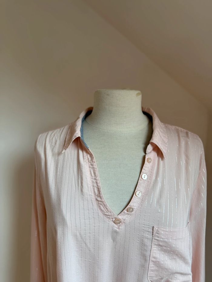 superbe blouse fluide coupe chemise en coton grain de malice 48 - photo numéro 3