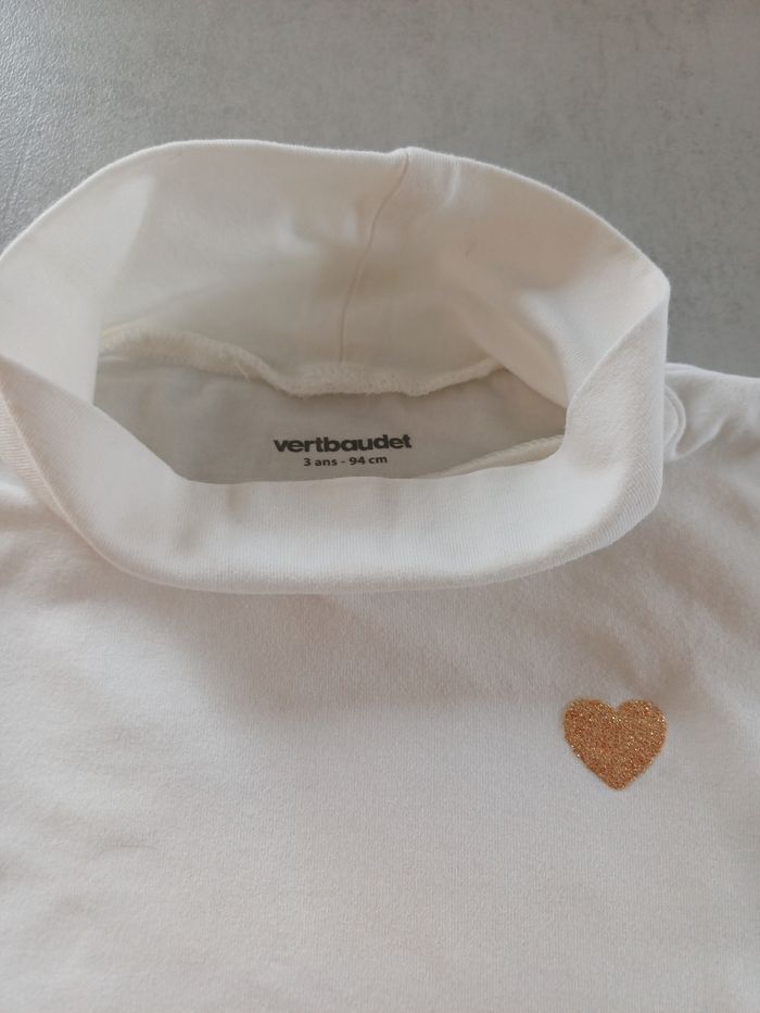 Sous-pull manches longues / Verbaudet / 3 ans, très bon état, blanc9 - photo numéro 3