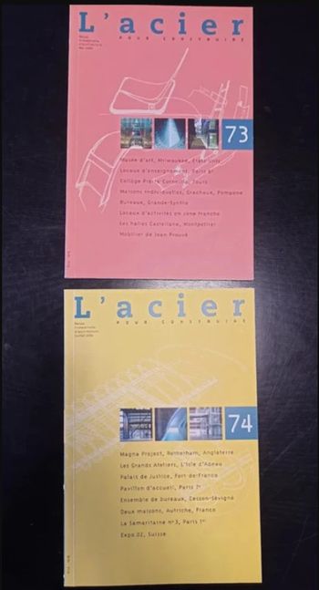 2 revues l'acier pour construire Très bon état