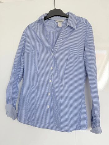 Chemise cintrée rayée H&M bleue et blanche en 36