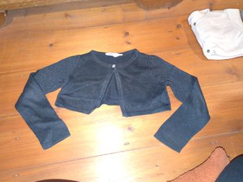 Gilet court Boléro noir paillettes diamant h&m 4 6 ans