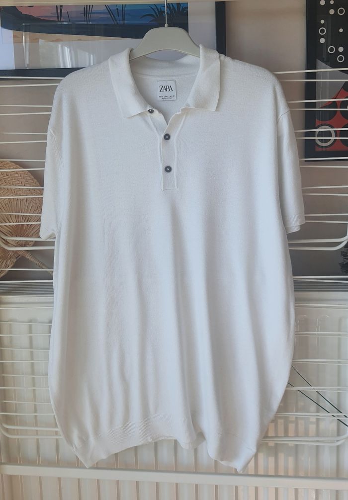 Lot de deux polos laine, Zara, blanc & noir, taille: L - photo numéro 6