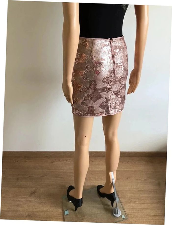 Jupe rose en sequins Morgan taille 34 tBE - photo numéro 8