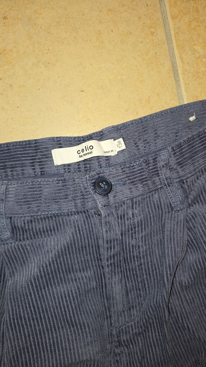 Pantalon velours bleu - photo numéro 2