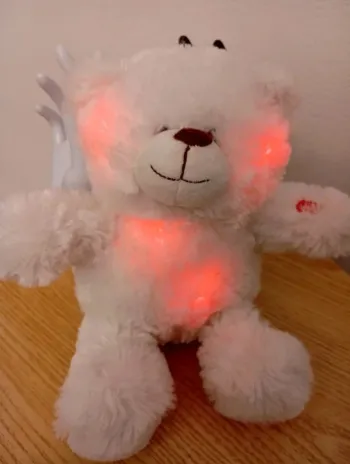 Veilleuse Peluche ours blanc teddy lumineux