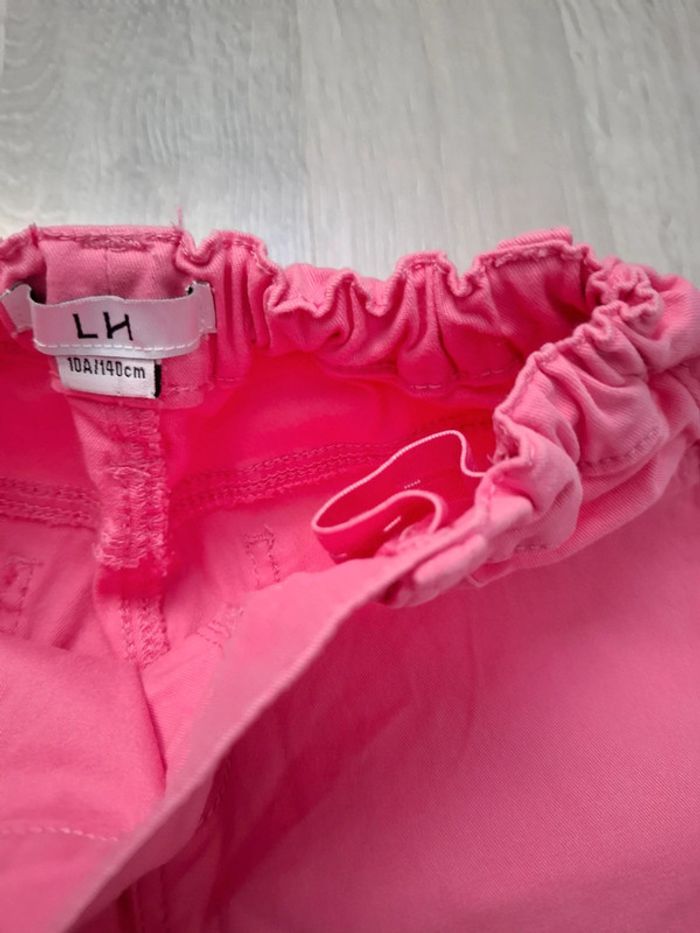 Lot de 2 pantacourts LH 10 ans fille rose et turquoise - photo numéro 4