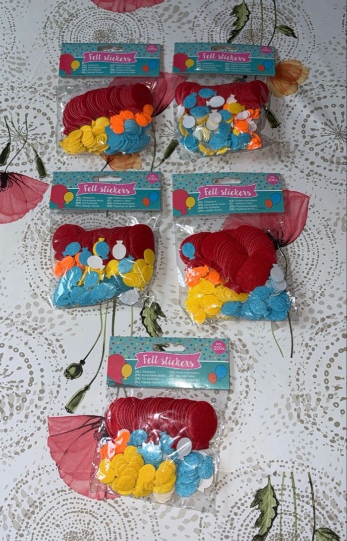 Lot de 5 autocollants en feutrines