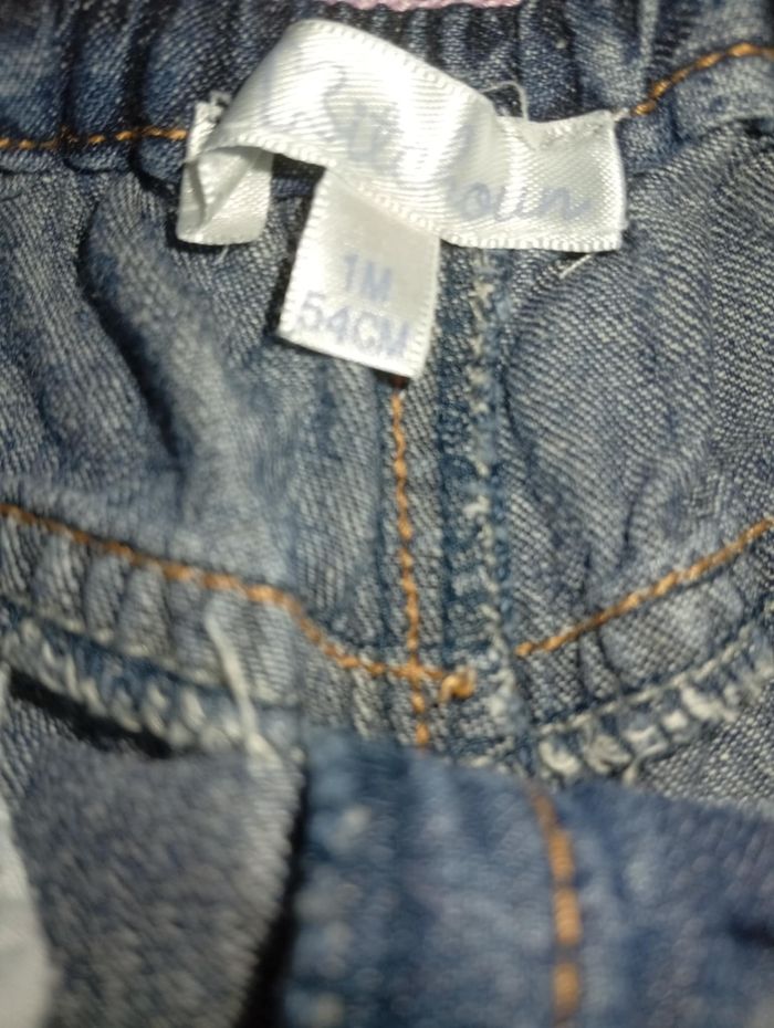 Jean fille Kitchoun taille élastique bleu jean taille 1 mois / 56 cm - photo numéro 2