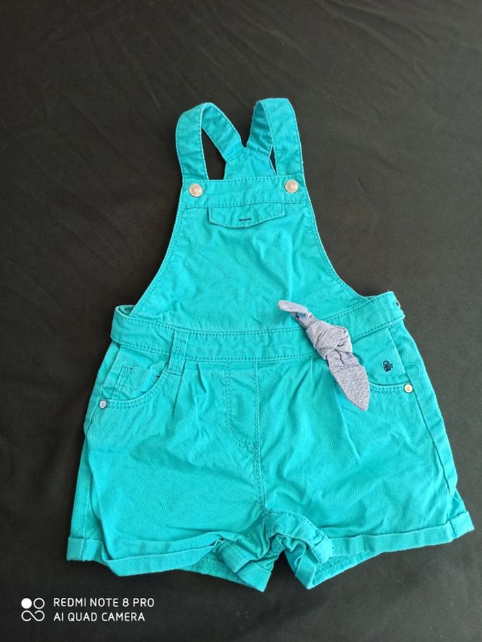 Salopette short bleue turquoise