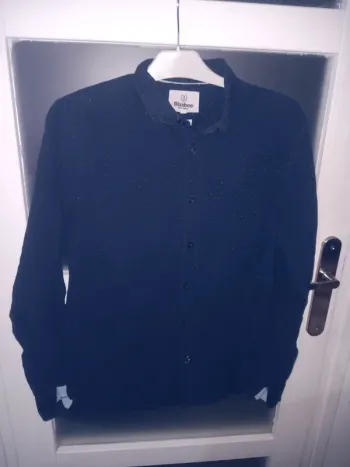 Chemise Bizzbee bleu à pois élégante taille m