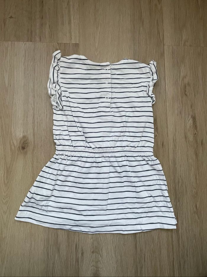 Robe Tape à l’œil rayé blanche et marine 18 mois - photo numéro 2