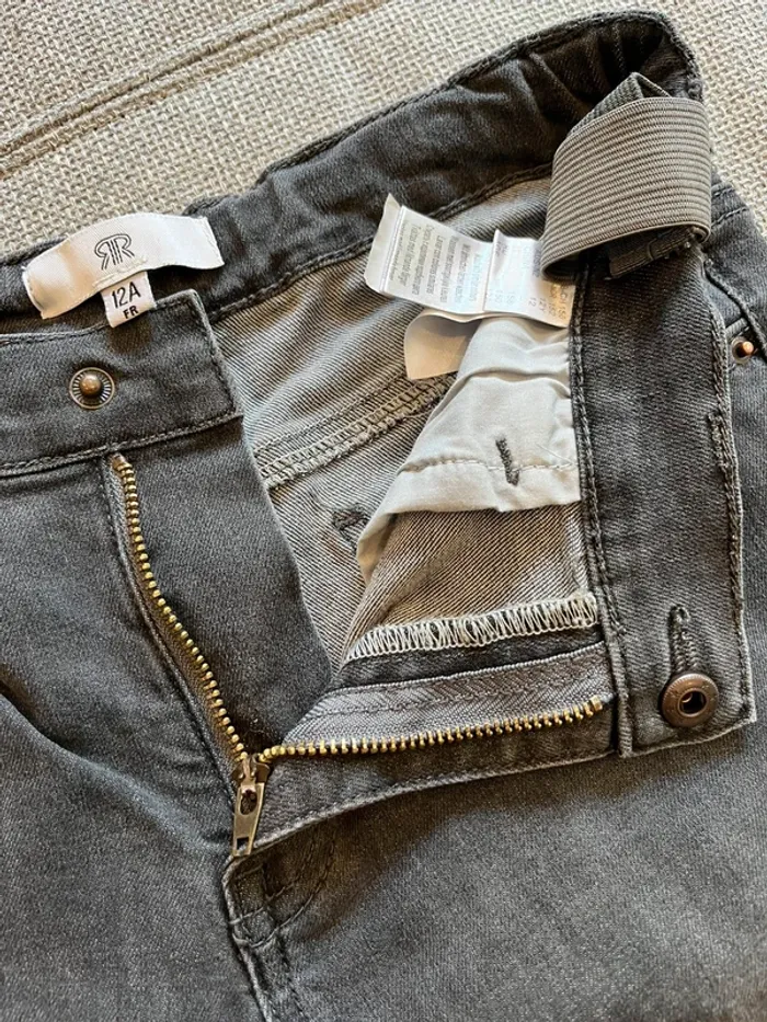 Jean fille 12 ans gris anthracite - photo numéro 2