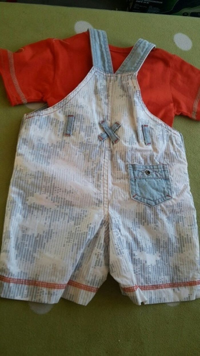 Ensemble 2 pièces salopette Jean - Taille 6 mois - photo numéro 5