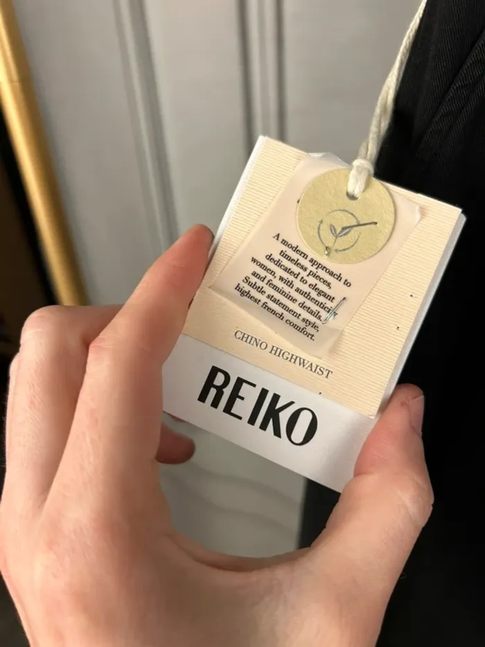 Pantalon Chino Reiko Taille haute Noir W25 Neuf - photo numéro 3