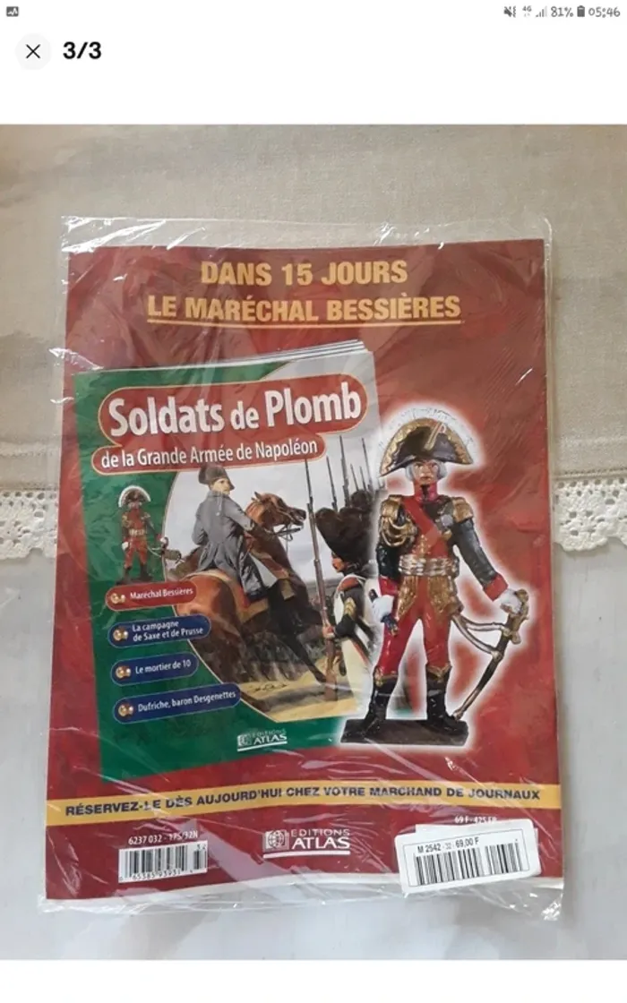 Figurine soldat de plomb Napoléon lead soldier empire Atlas - photo numéro 3