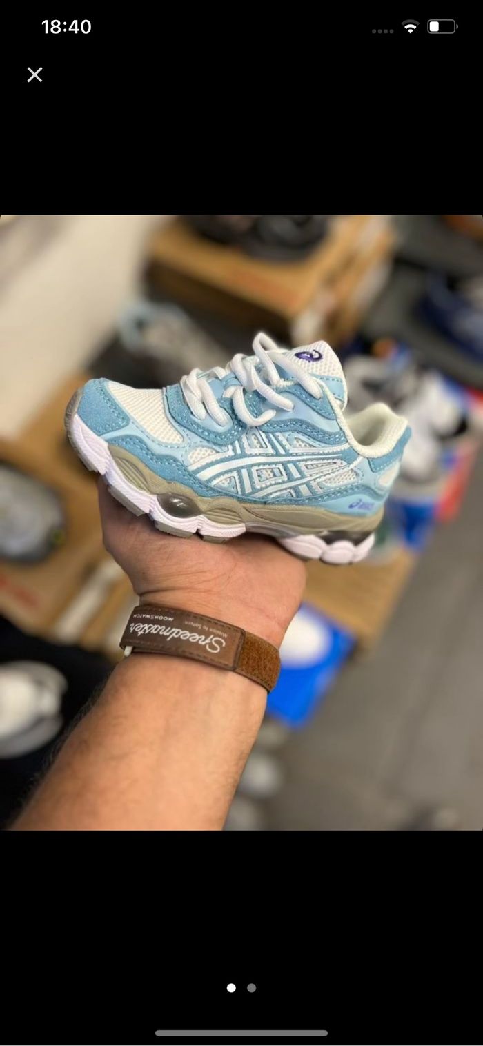 Asics gel nyc bleu blanc enfant 34
