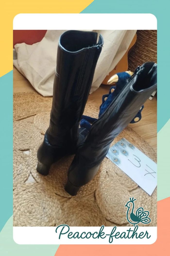 Bottes noires talons 37 - photo numéro 7