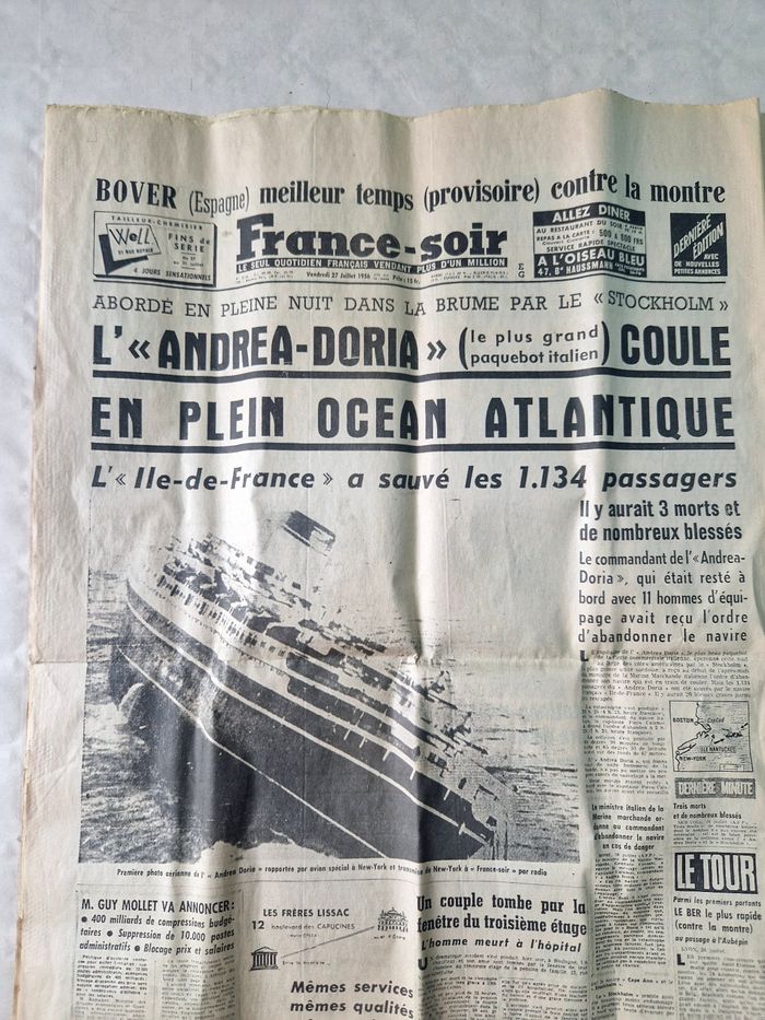 Ancien journal France-soir du 2 novembre 1955 - photo numéro 6