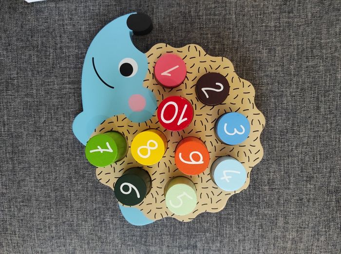 Puzzle chiffres en bois hérisson - photo numéro 2