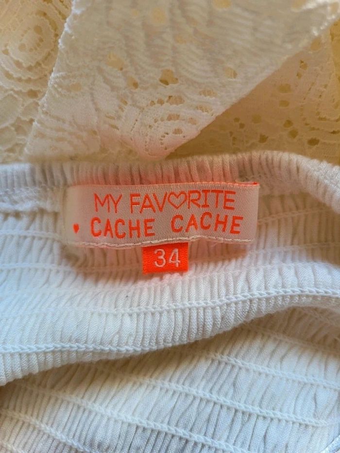 Robe bustier à dentelle blanc ivoire Cache Cache - romantique raffiné - photo numéro 10