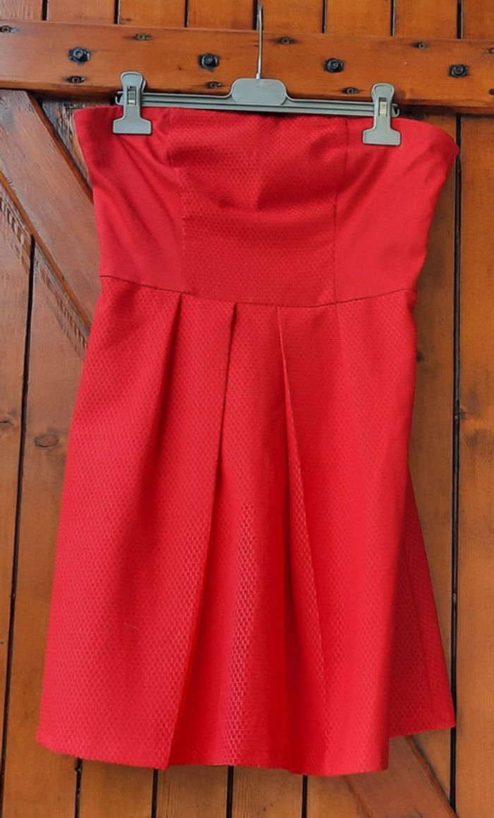Robe bustier rouge Naf Naf, taille 38 - photo numéro 4