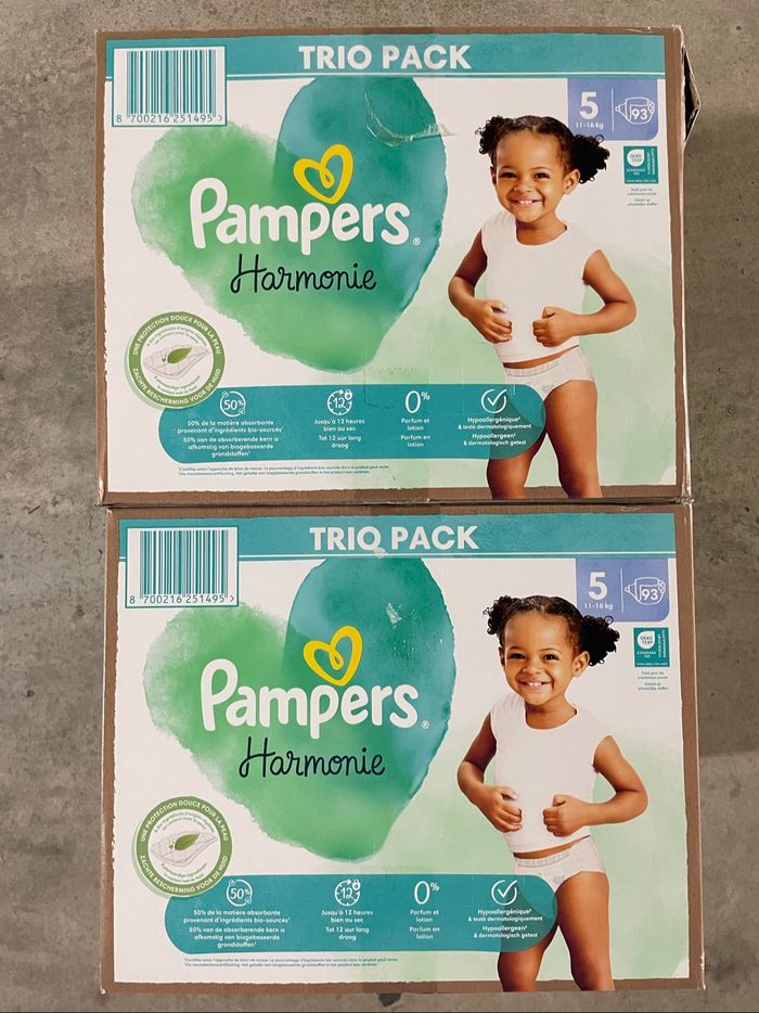 75€ les 186 couches Pampers Harmonie T5 (11 à 16 kg) - photo numéro 2