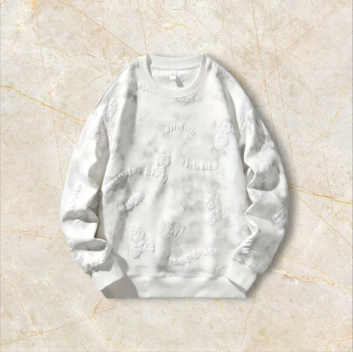 Knit Cartoon Sweater Y2K Vintage Oversized 90s Taille M – Crewneck Old School Americain Streetwear