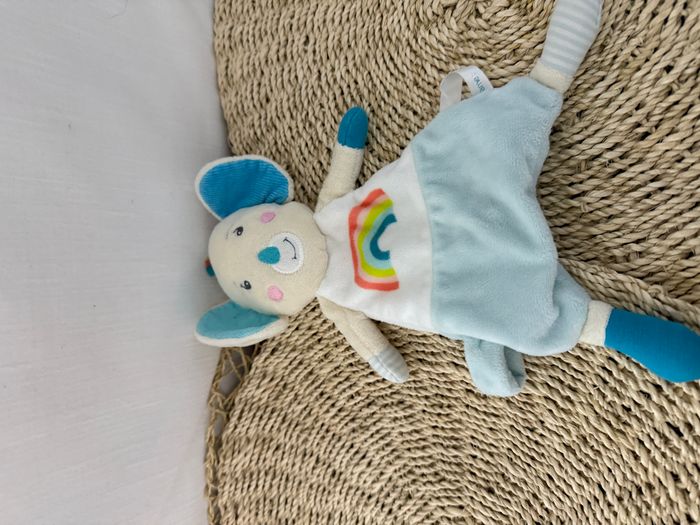 Doudou plat koala bleu blanc arc en ciel BEBE CONFORT - photo numéro 4