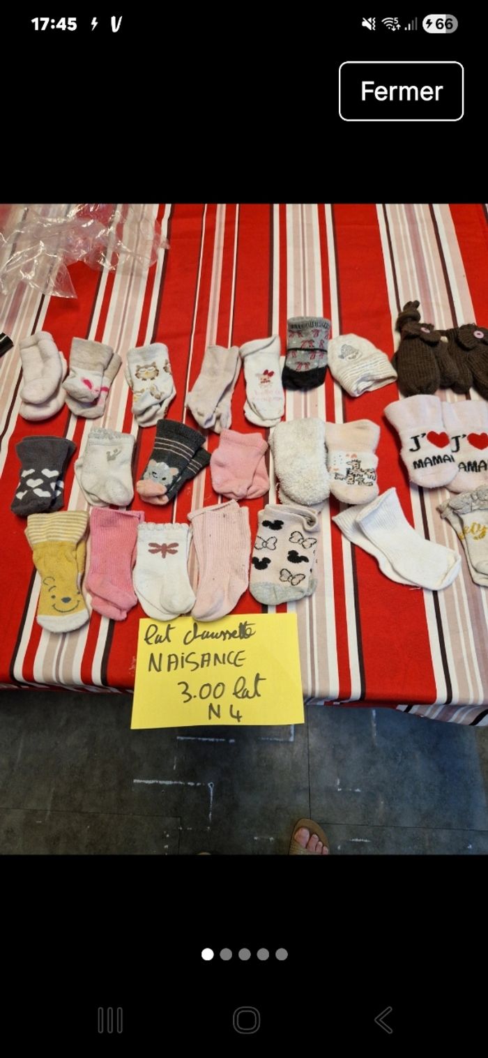 Lot chaussette 0/3moi fille