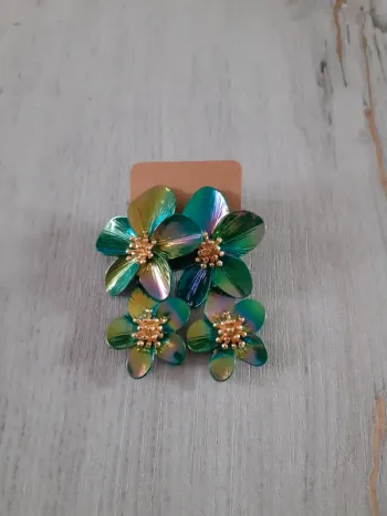 Boucles d'oreilles 2 fleurs