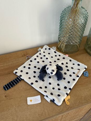 Doudou dalmatien Aston et Jack pois bleu marine